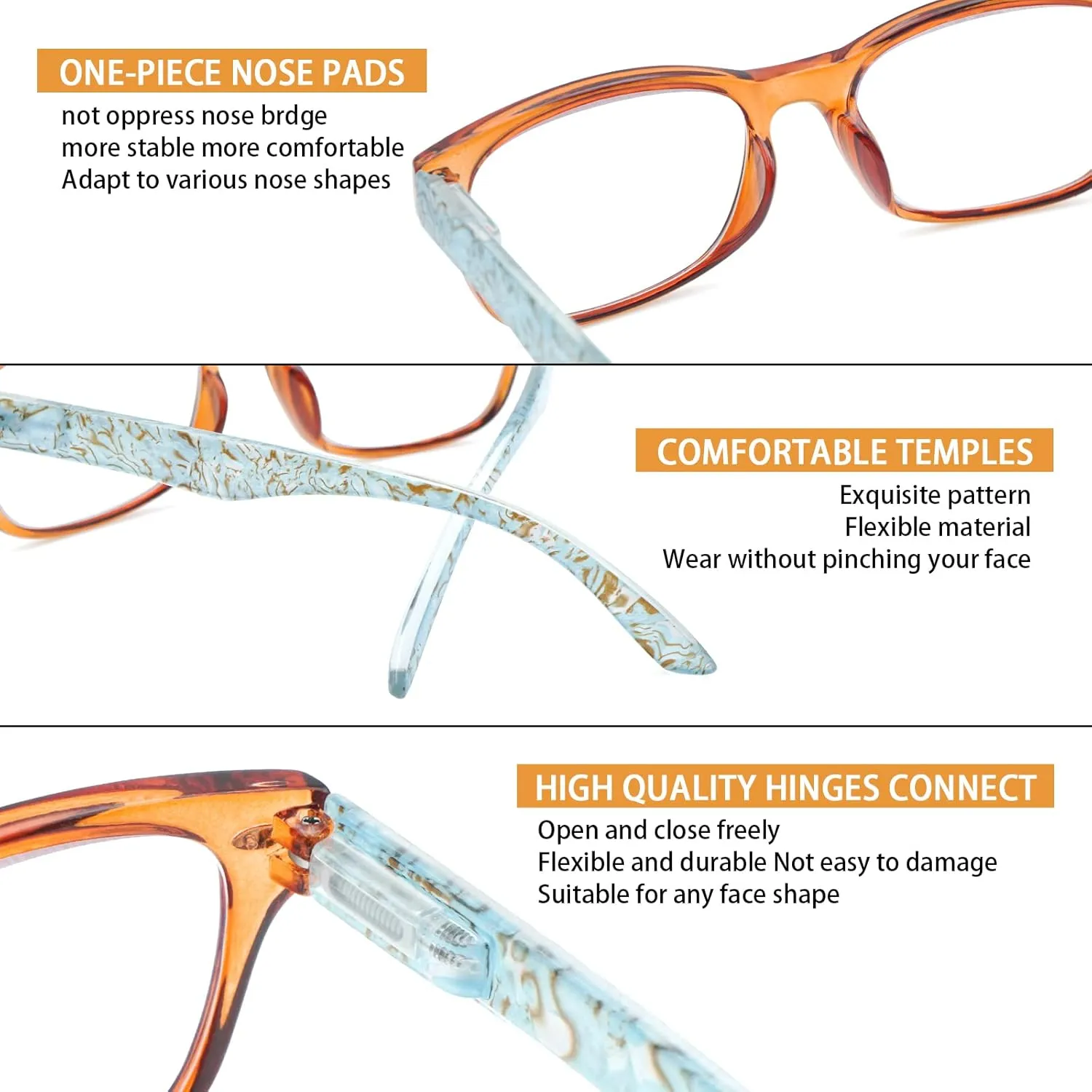 SIGVAN Reading Glasses 5 Packs Blue Light Blocking Eyeglasses Quality Spring Hinge Colorful Computer Readers for Women Men