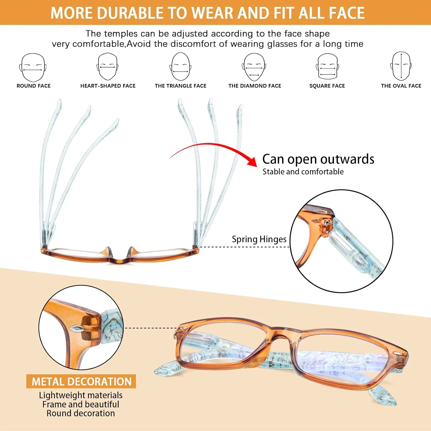 SIGVAN Reading Glasses 5 Packs Blue Light Blocking Eyeglasses Quality Spring Hinge Colorful Computer Readers for Women Men