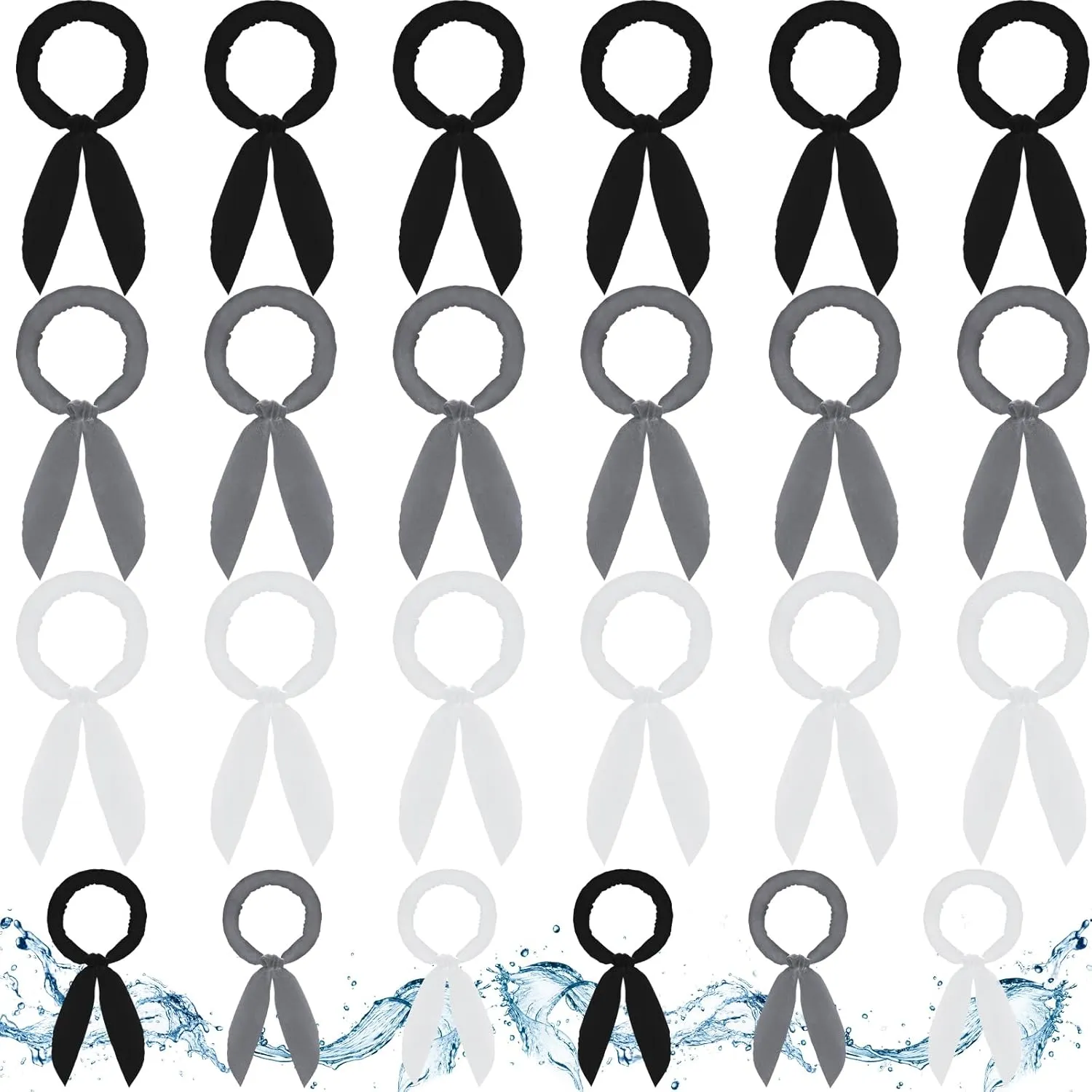 Silkfly 24 Pcs Cooling Neck Wraps Cooling Bandana Headbands Ice Cooler Scarf for Men Women Neck Bandanas for Summer Heat