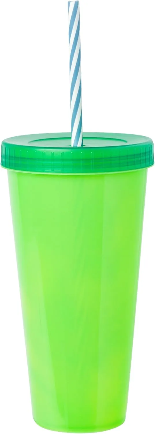 Silver Buffalo Disney Lilo and Stitch 4 Pack Color Changing Plastic Tumbler Set Featuring Stitch, 24 Ounces