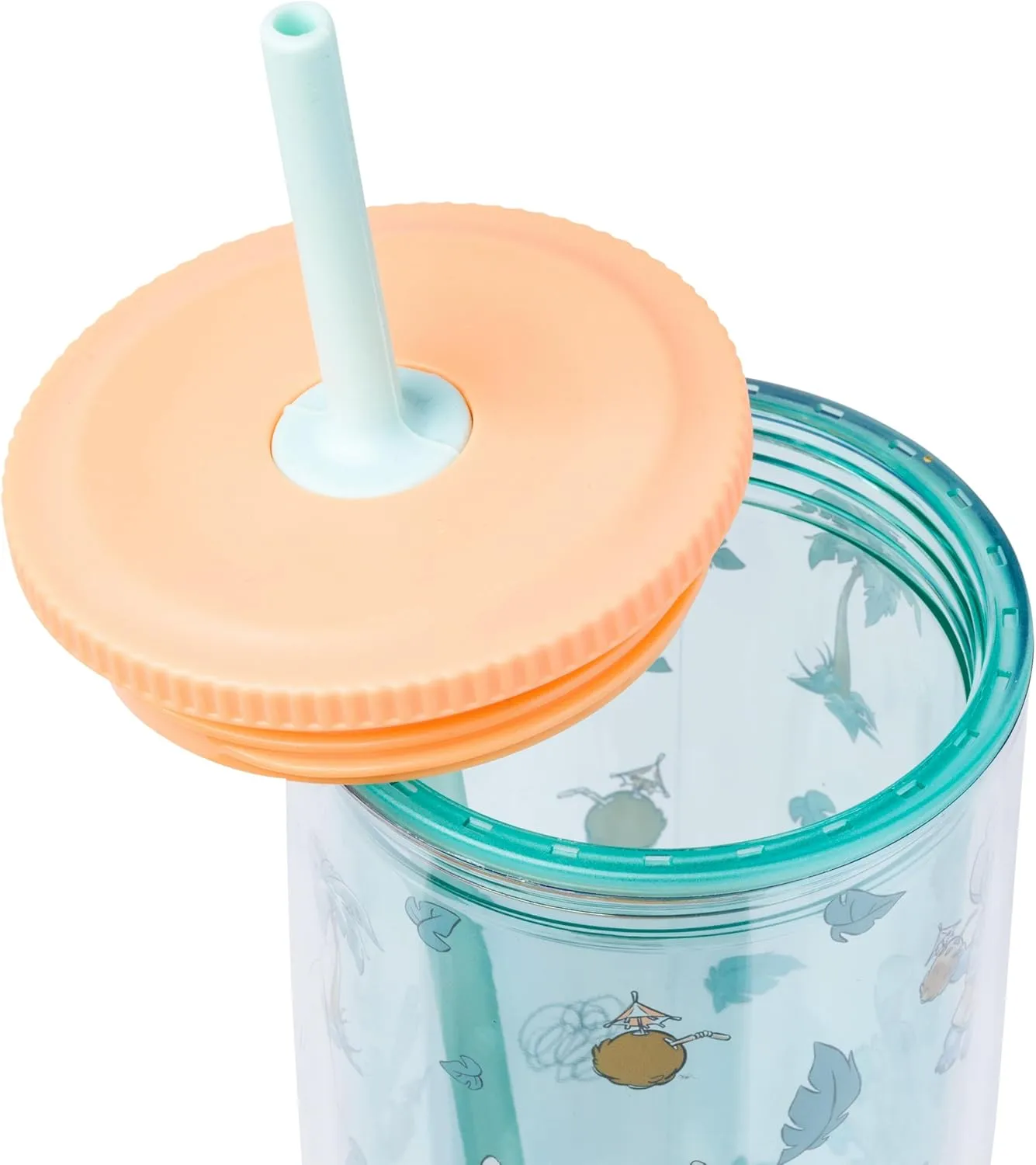 Silver Buffalo Disney Lilo and Stitch Tropical Shirt Spill Resistant Plastic Tumbler, 20 Ounces