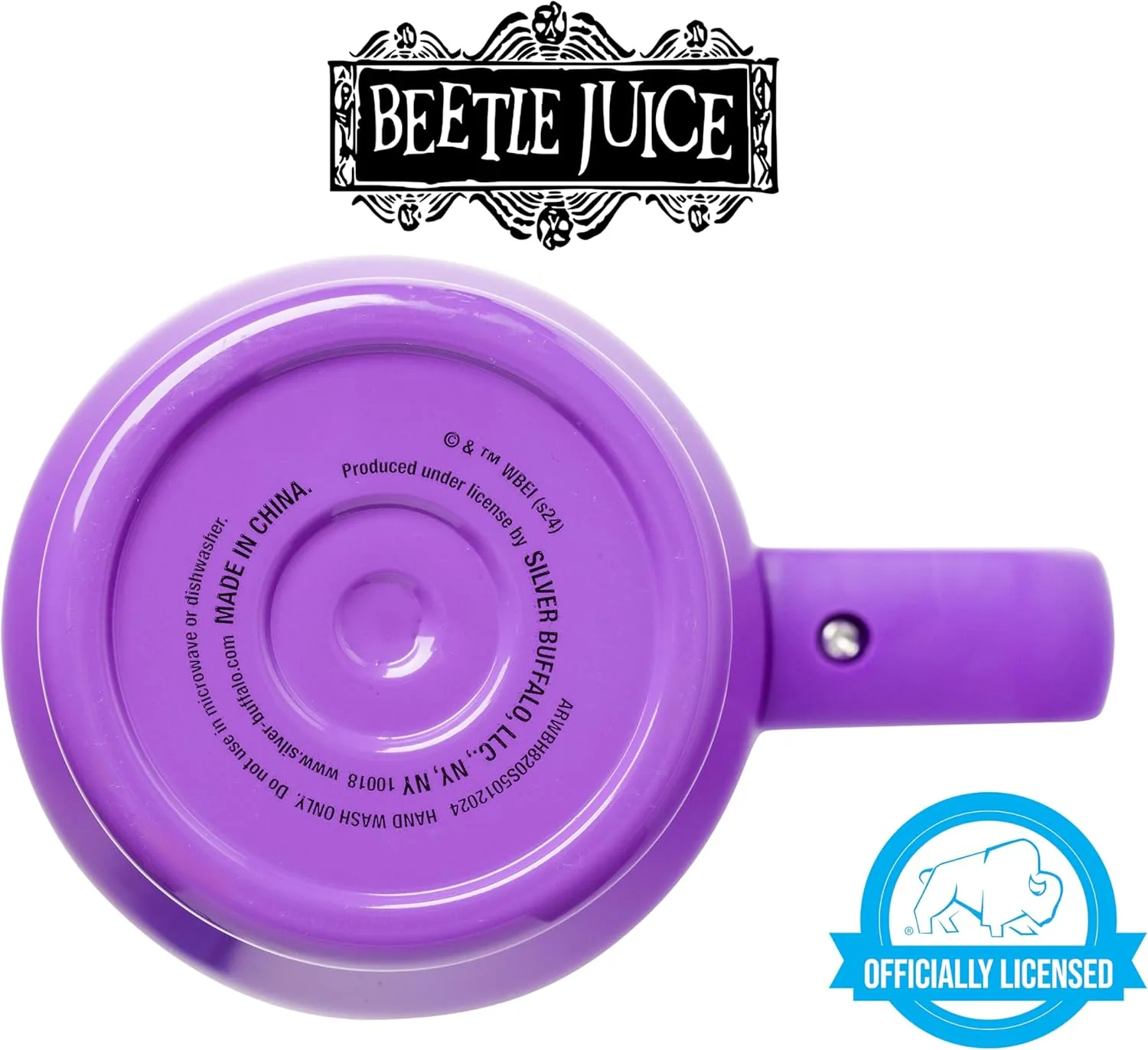 Silver Buffalo Tim Burton Beetlejuice Stainless Steel Tumbler with Handle and Straw, Fits in Standard Cup Holder, 40 Ounces