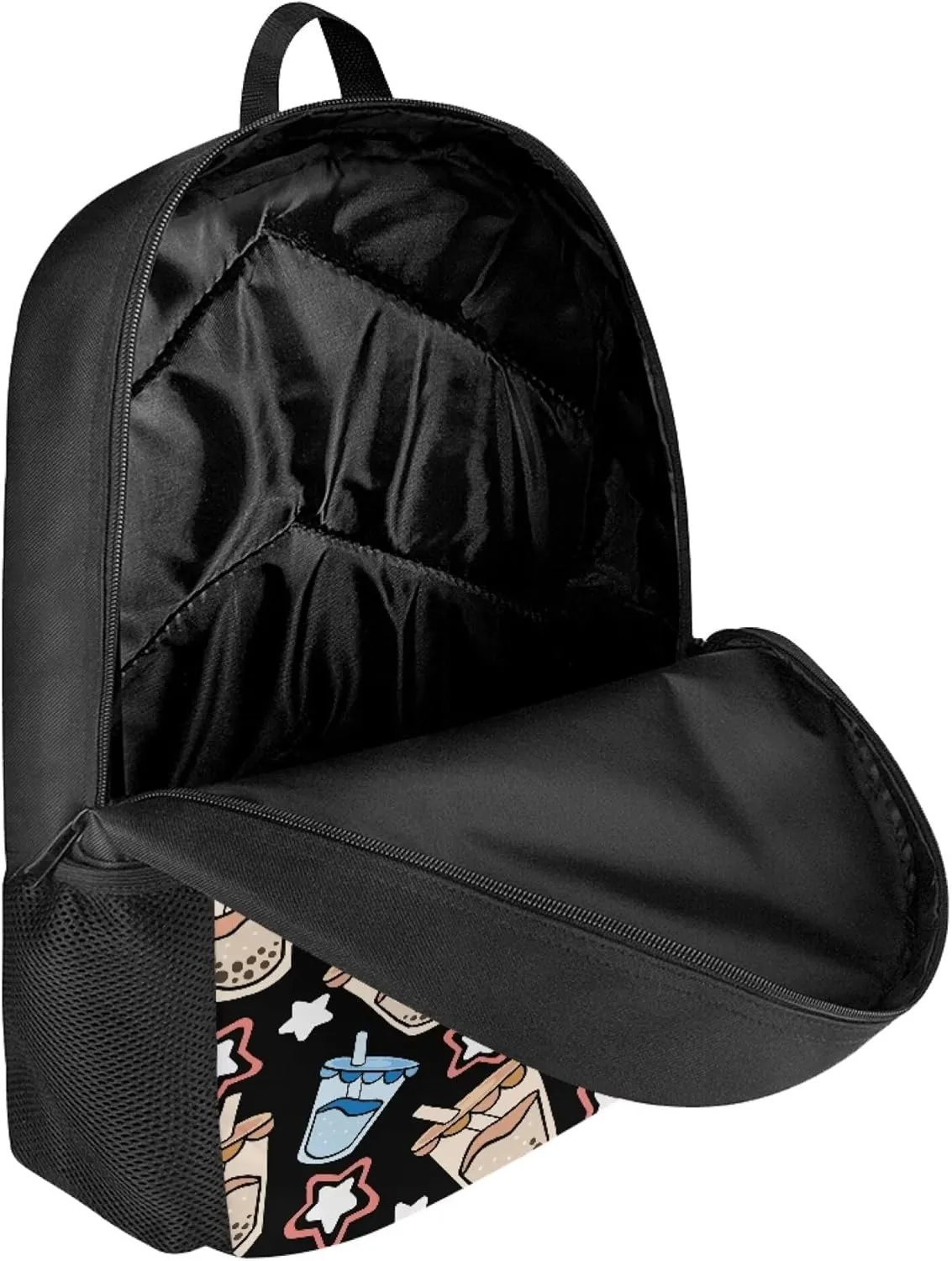 Simple School Bag for Kids Milky Tea Backpack for Student Cute Print Large Capacity Bookbag with Adjustable Shoulder Straps Lightweight Sturdy Backpack for Boys Girls