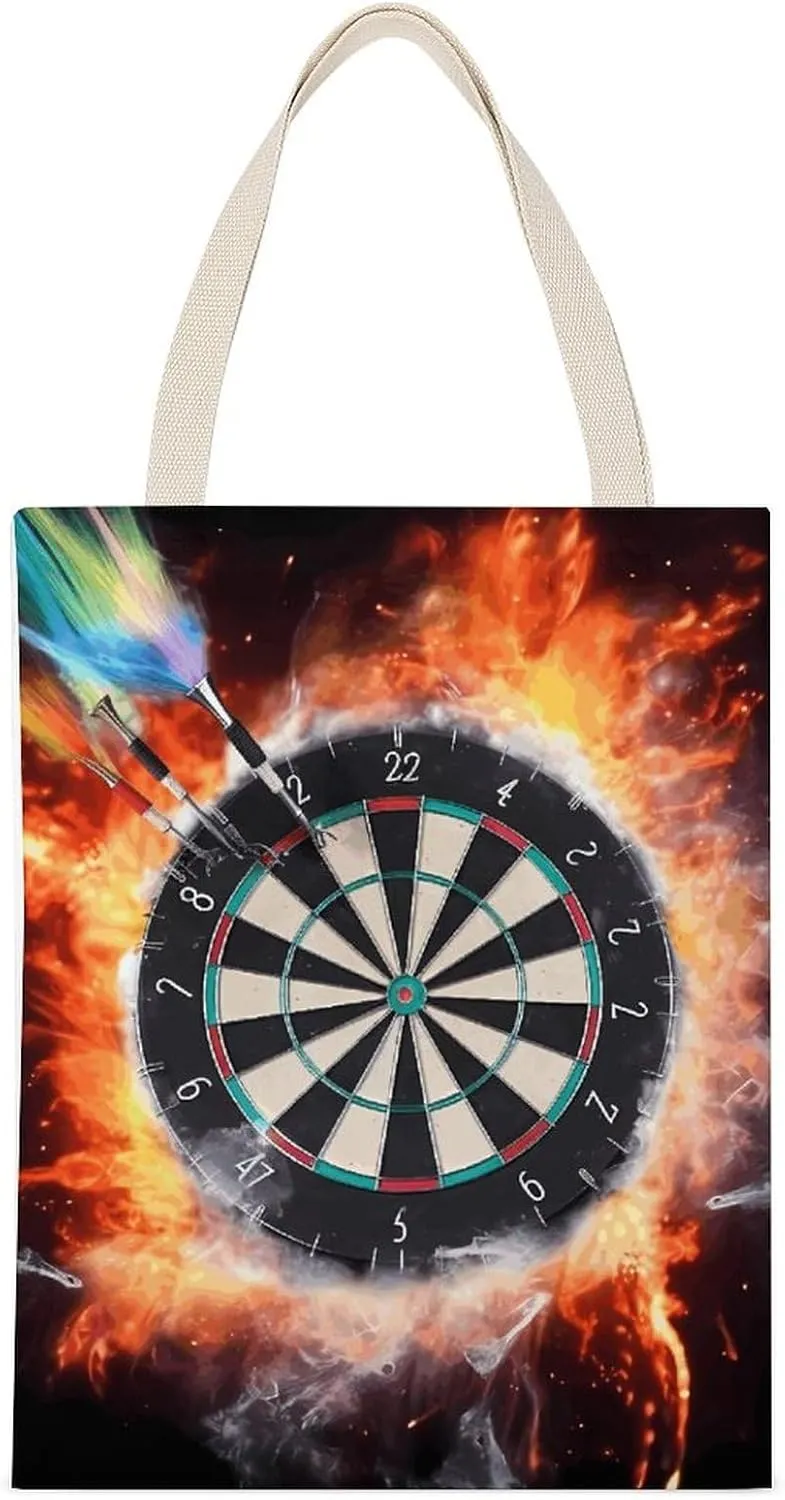 Single-sided Printed Handbag,Dart Board Print Non-woven Canvas Tote Bag,fashionable Large-capacity Canvas Bag