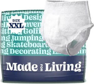 Size XXL (>62"), Incontinence Underwear for Women & Men, Ultimate Absorbency Overnight Adult Pull Ups, Disposable Diapers, Dual Absorbent Core, 20 Count, XX-Large