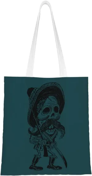Skulls of Mexican Revolutionaries Tote Bag for Women Canvas Shopping Bags Reusable Beach Bag Grocery Bags Tote Shoulder Bag Gift Bags