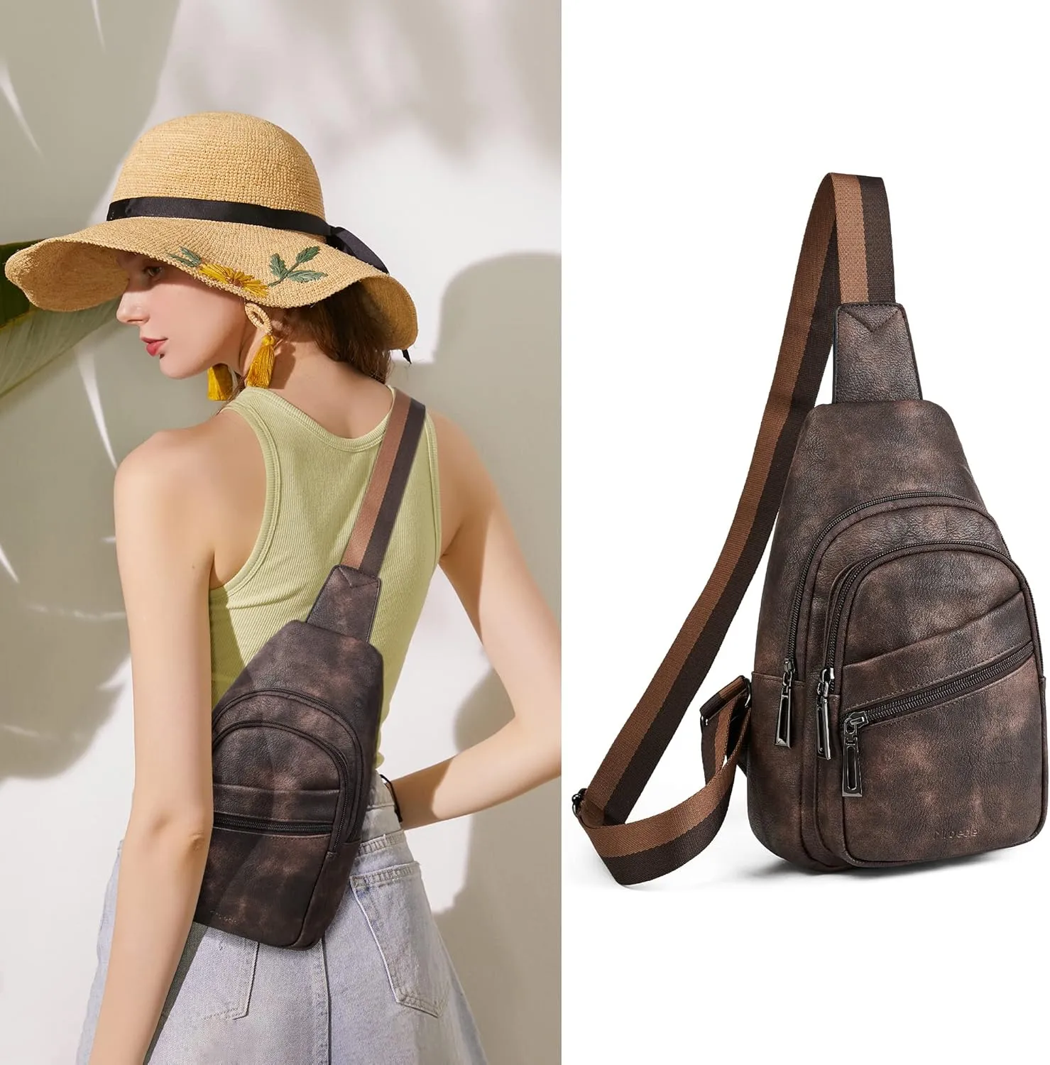 Sling Bag Crossbody Bags for Women Cross Body Fanny Packs Chest Sling Purses for Travel Shopping Leisure Sport