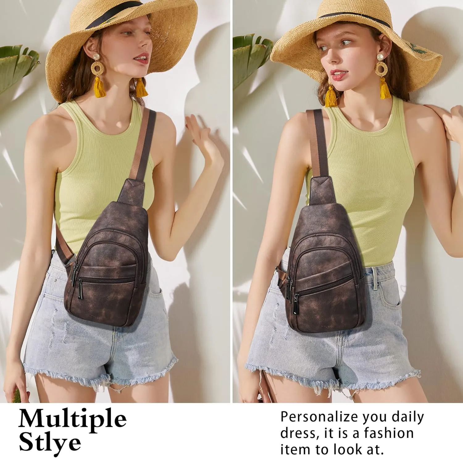 Sling Bag Crossbody Bags for Women Cross Body Fanny Packs Chest Sling Purses for Travel Shopping Leisure Sport