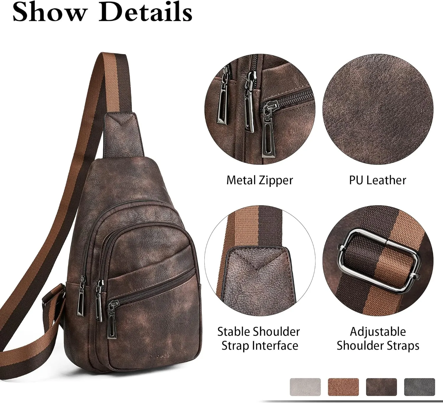 Sling Bag Crossbody Bags for Women Cross Body Fanny Packs Chest Sling Purses for Travel Shopping Leisure Sport
