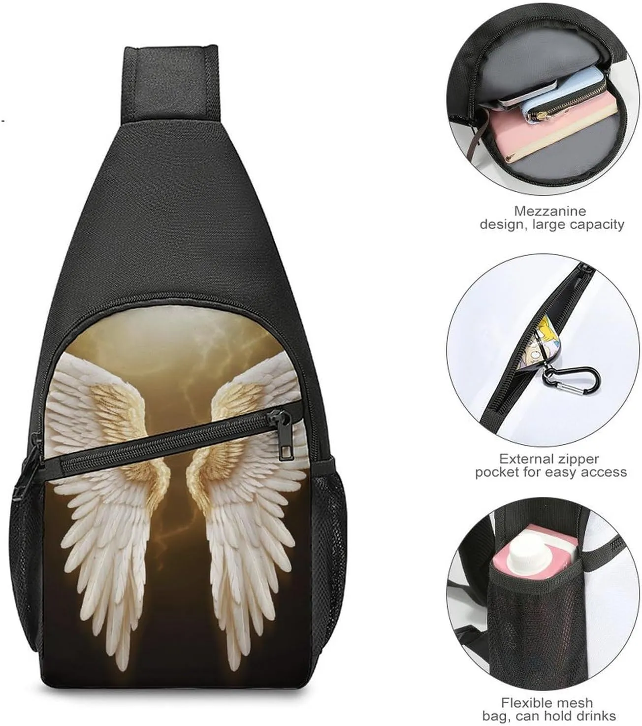 Sling Bag for Women Men Crossbody Bag Chest Bag Adorable Huskies Sling Backpack Fanny Packs Travel Hiking Daypack
