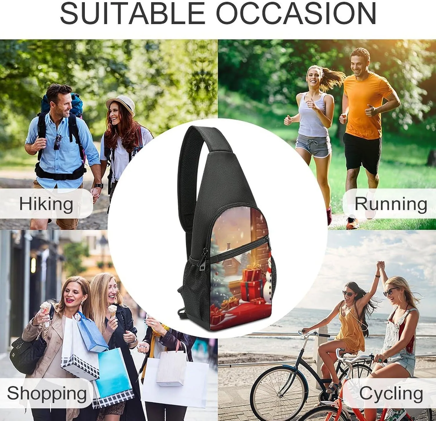 Sling Bag for Women Men Crossbody Bag Chest Bag Lustrous Stone Sling Backpack Fanny Packs Travel Hiking Daypack