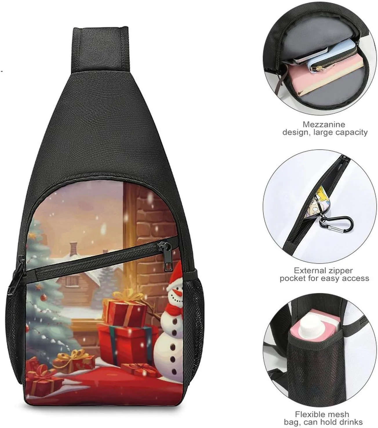 Sling Bag for Women Men Crossbody Bag Chest Bag Lustrous Stone Sling Backpack Fanny Packs Travel Hiking Daypack