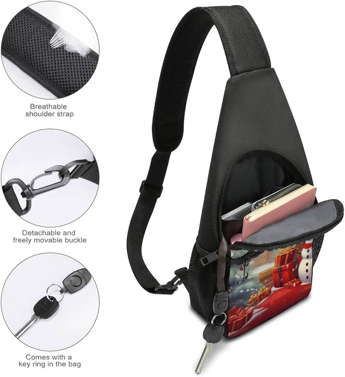 Sling Bag for Women Men Crossbody Bag Chest Bag Lustrous Stone Sling Backpack Fanny Packs Travel Hiking Daypack