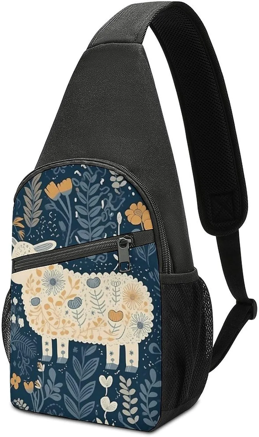 Sling Bag for Women Men Crossbody Bag Chest Bag Saguaros at Sunset Sling Backpack Fanny Packs Travel Hiking Daypack