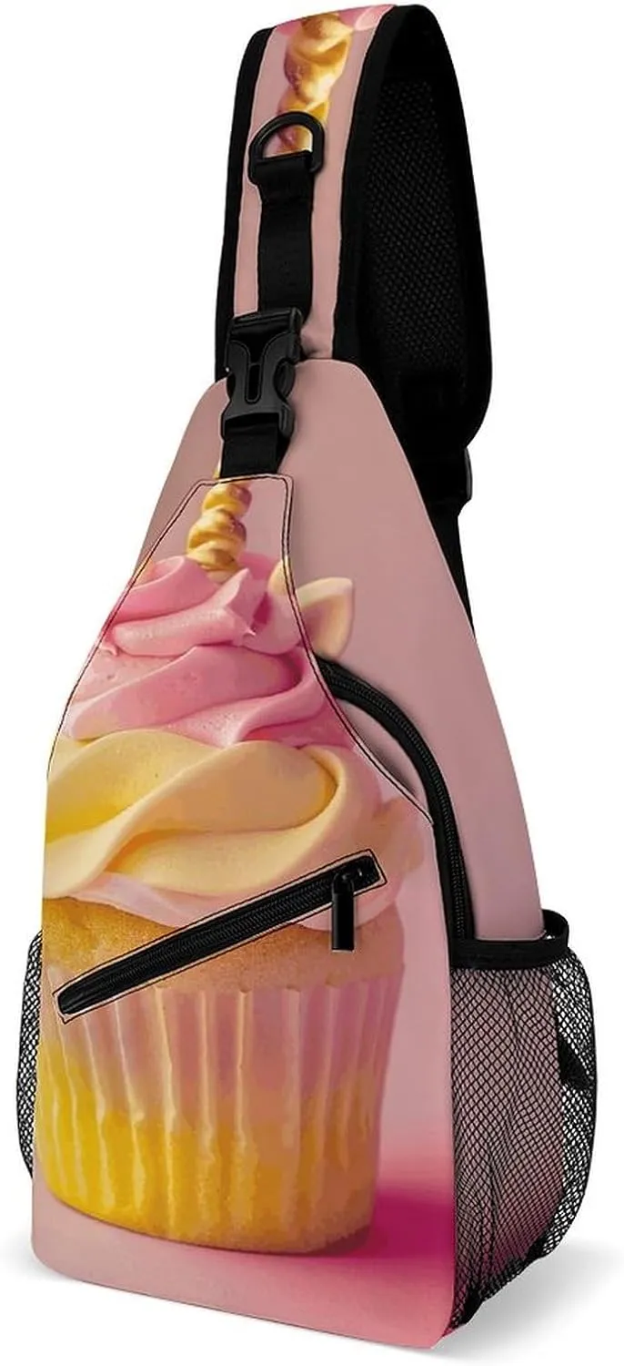 Sling Bags for Women Men Ombre Magic Horse Cake Sling Backpack Adjustable Belt Casual Chest Daypack Bum Bags Fanny Pack for Travel Sports Running Hiking Waist Packs
