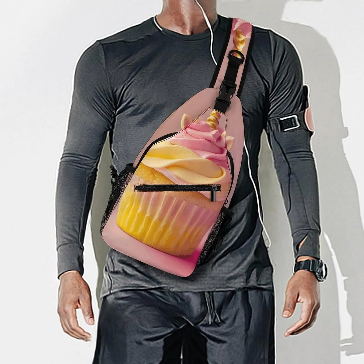 Sling Bags for Women Men Ombre Magic Horse Cake Sling Backpack Adjustable Belt Casual Chest Daypack Bum Bags Fanny Pack for Travel Sports Running Hiking Waist Packs