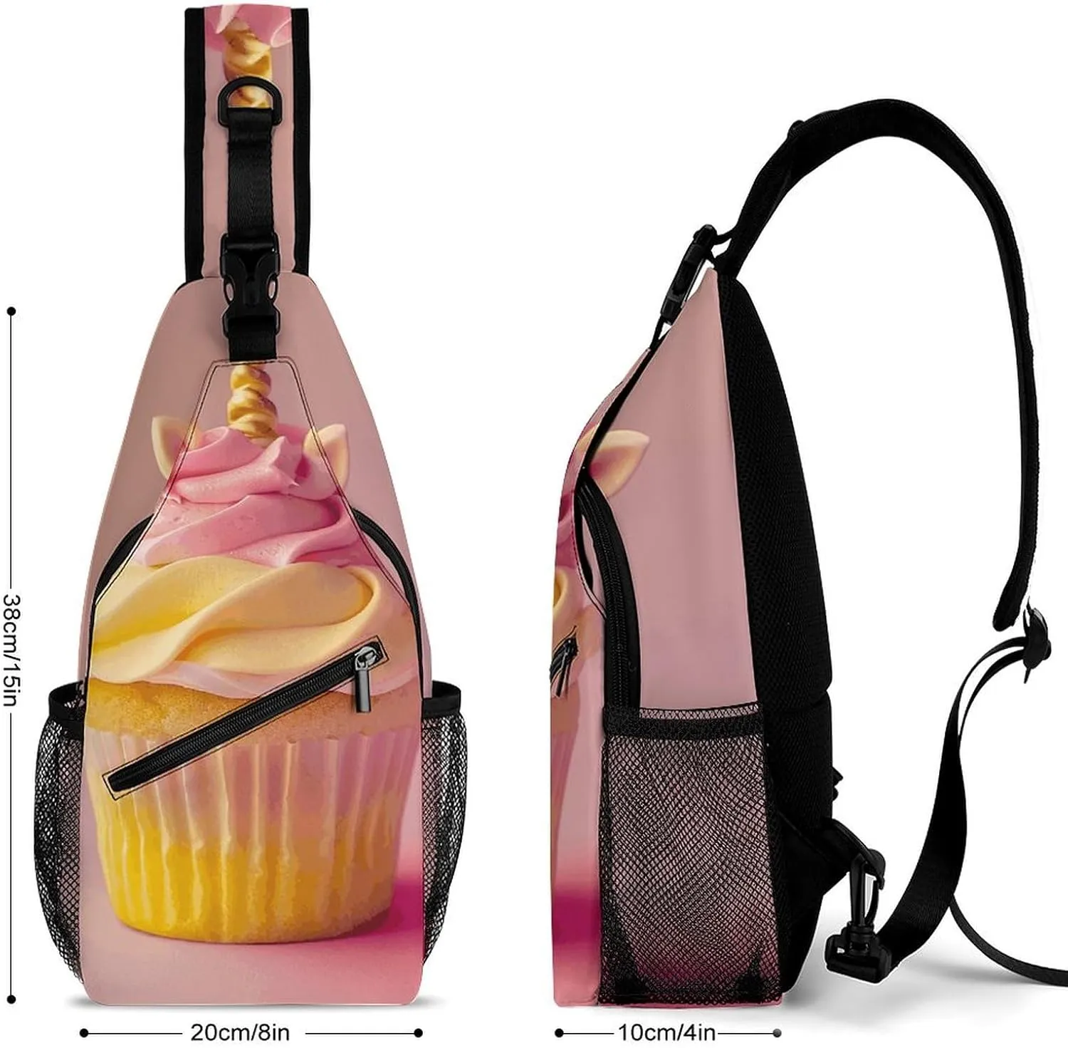 Sling Bags for Women Men Ombre Magic Horse Cake Sling Backpack Adjustable Belt Casual Chest Daypack Bum Bags Fanny Pack for Travel Sports Running Hiking Waist Packs