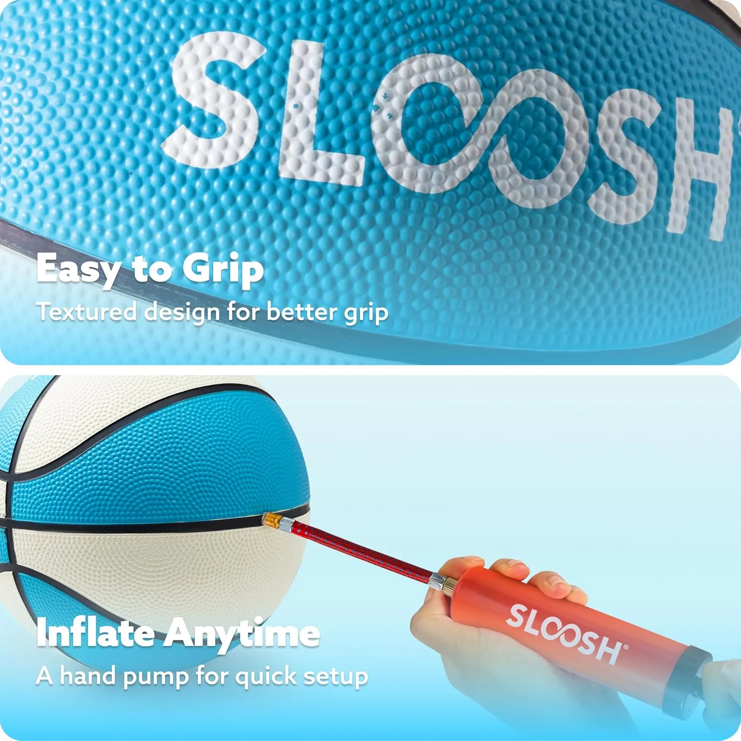 Sloosh 2 Packs 7" Pool Basketballs, Great for Floating Water Basketball Hoops, Swimming Water Toy for Kids and Adults, Pool Games Pool Party (Aquablue)