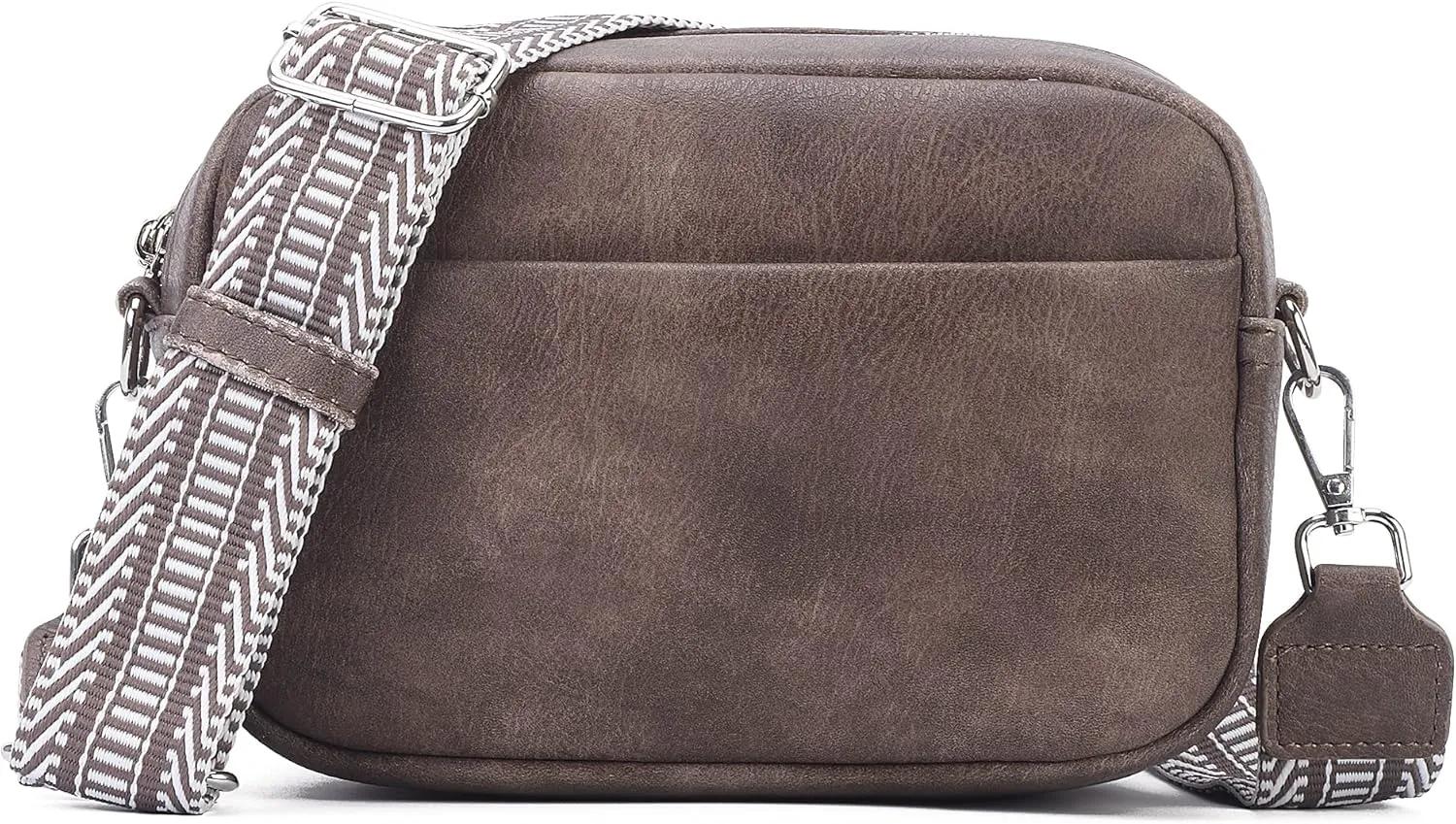 Small Crossbody Bag with Wide Guitar Strap Camera Purse Shoulder Handbag Satchel