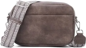 Small Crossbody Bag with Wide Guitar Strap Camera Purse Shoulder Handbag Satchel