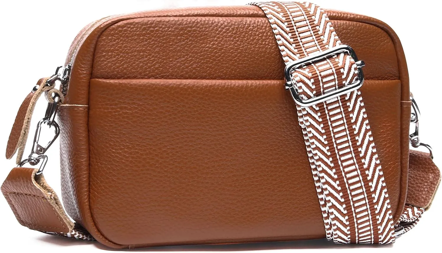 Small Crossbody Bags for Women Genuine Leather, Guitar Strap Shoulder Handbag Purse Camera Bag with Rfid Card Slots