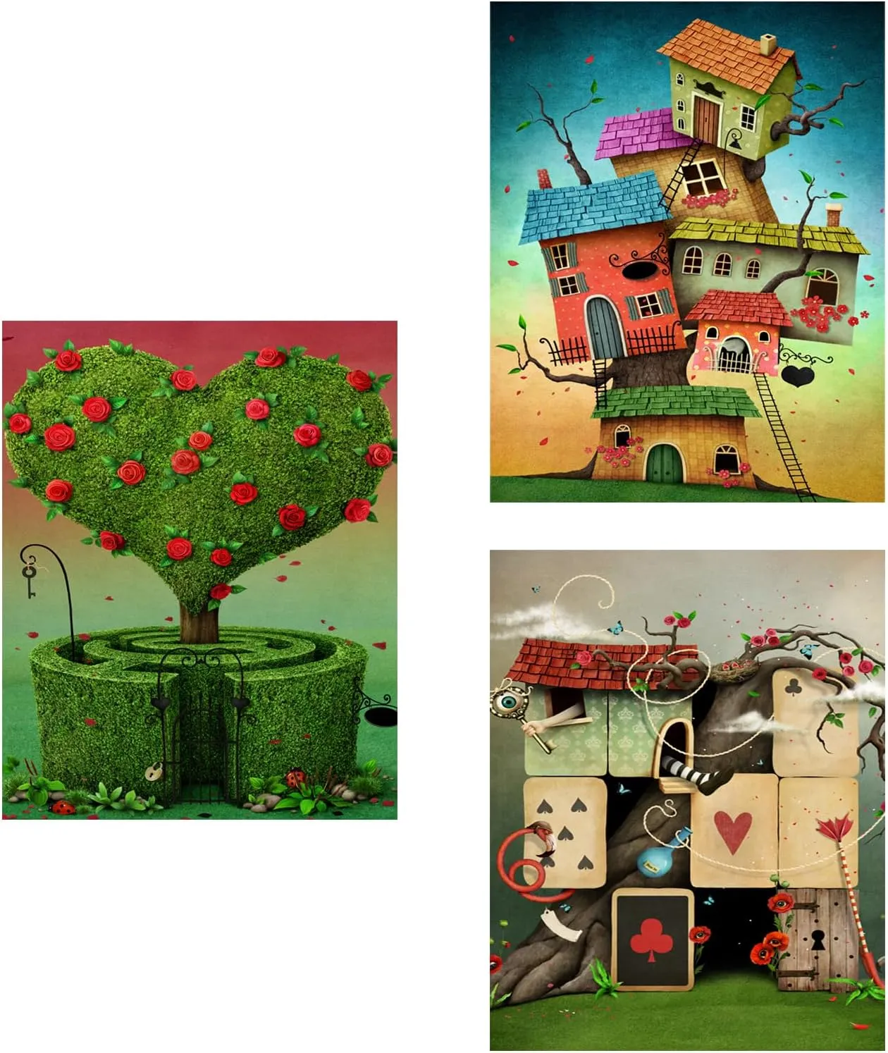 Small Jigsaw Puzzles for Adults Challenging Puzzle Small Puzzles Mini Jigsaw Puzzles for Teens 150 Pieces Micro Tiny Puzzels Tree Heart Maze Landscape Scenery Travel Puzzles 6 x 4 inch 3 Packs