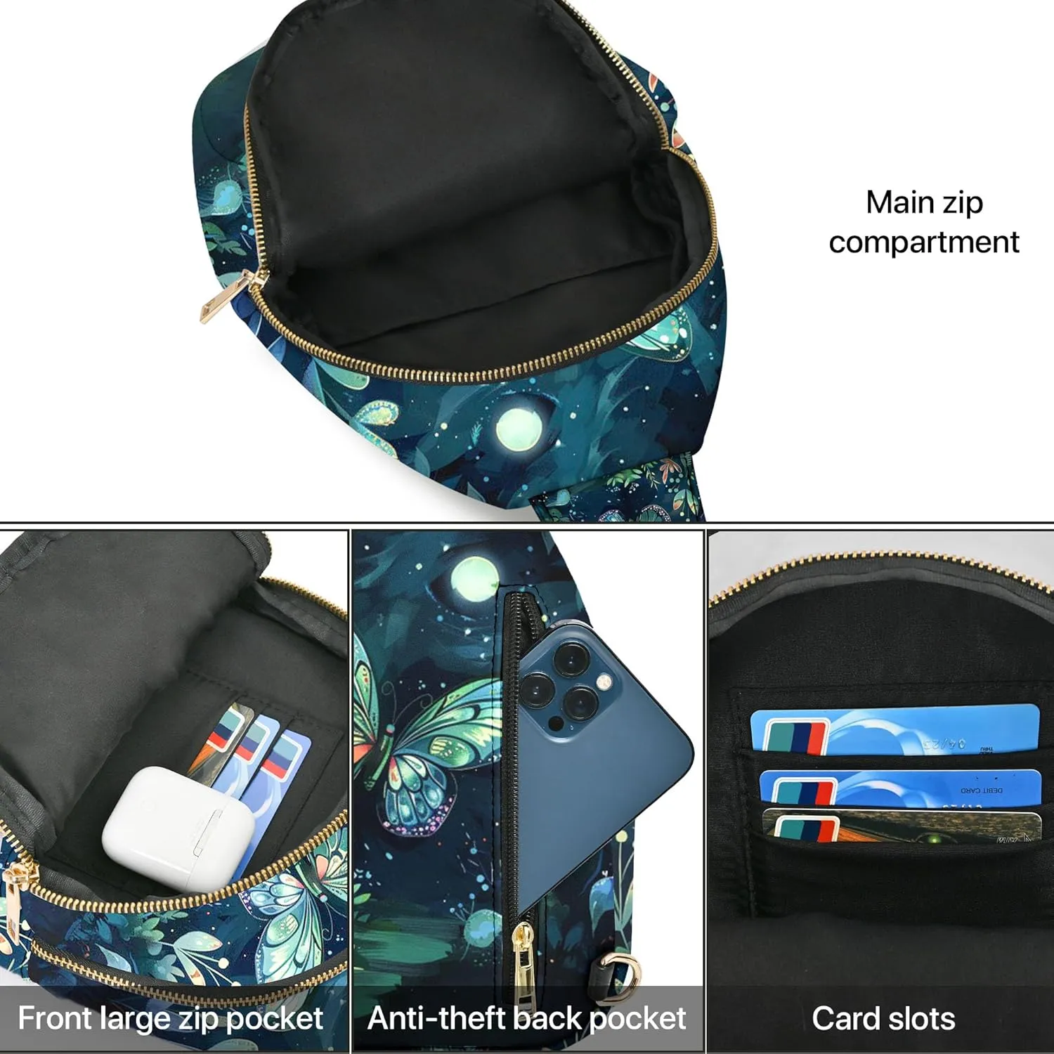 Small Sling Bag for Women Leather Crossbody Bags Sling Backpack for Outdoor Travel