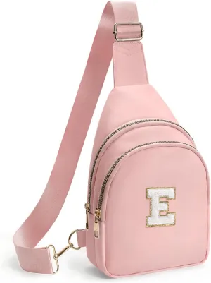 Small Sling Bag for Women,Initial Fanny Pack,Cute Travel Crossbody Bag,Personalized Purse Belt Bags E