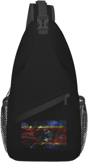Smoke Style Flag Of Eswatini Crossbody Bags For Women Men Chest Backpack Gym Shoulder Bag Travel Outdoor Sports Casual Crossbody Bags