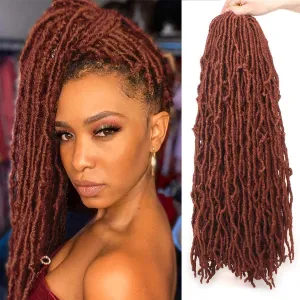 Soft Locs Crochet Hair 18 Inch Faux Locs Crochet Hair 6 Packs Pre Looped Copper Red Color Synthetic Hair Extension for Women (18Inch, 350#)