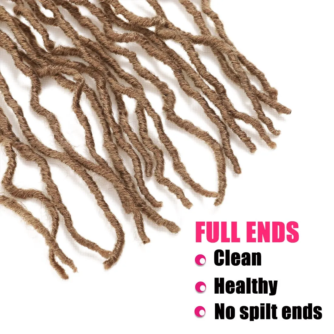 Soft Locs Crochet Hair 18Inch 6 Packs Faux Locs Crochet Hair Pre Looped Gold Brown Color Synthetic Hair Extension for Women(18Inch 6packs, 27#)