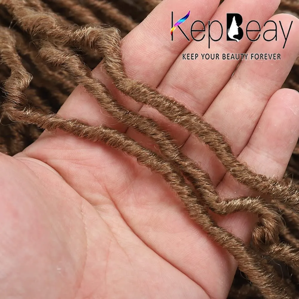 Soft Locs Crochet Hair 18Inch 6 Packs Faux Locs Crochet Hair Pre Looped Gold Brown Color Synthetic Hair Extension for Women(18Inch 6packs, 27#)