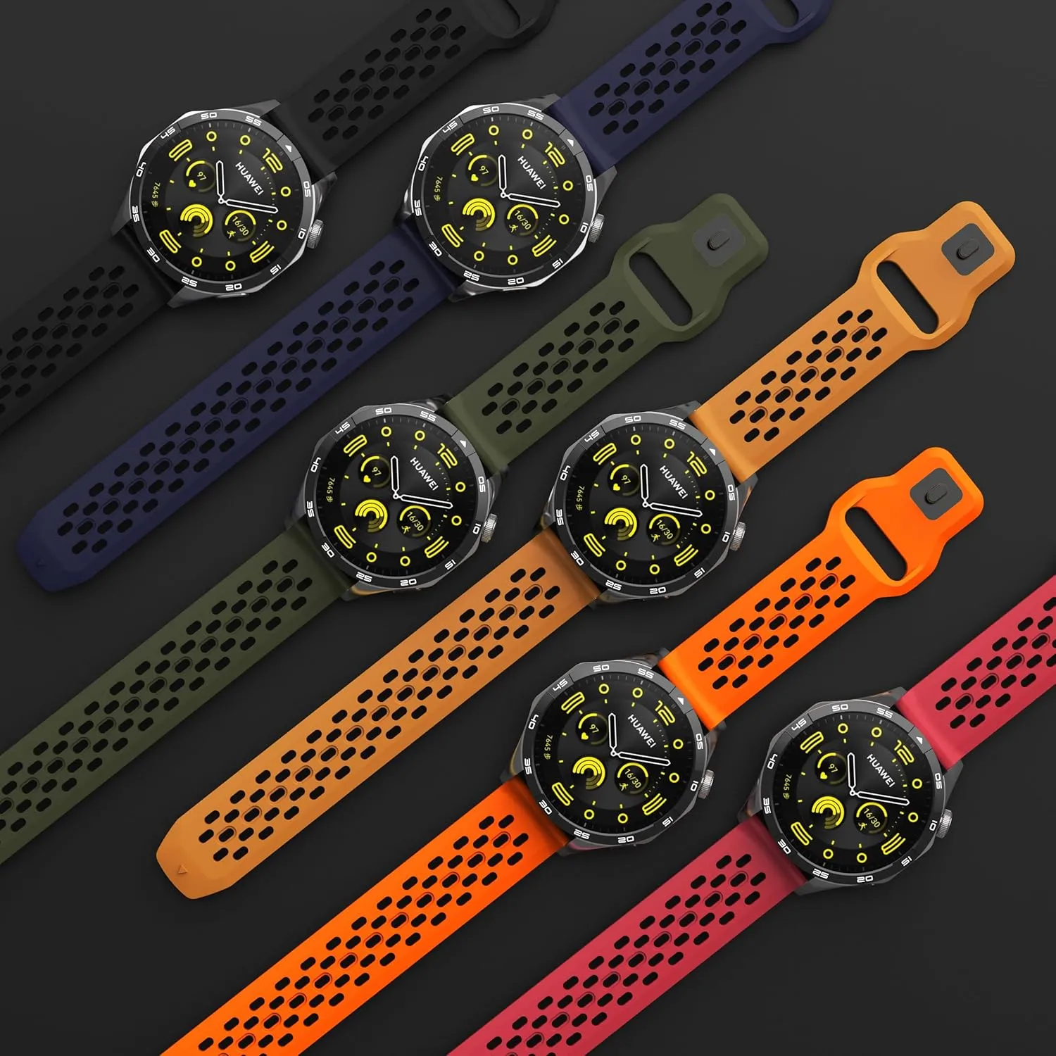Soft Silicone Watch Bands 22mm 20mm 19mm 18mm, Breathable Sweatproof Sport Watch Straps with Quick Release for Women & Men (2 Packs)