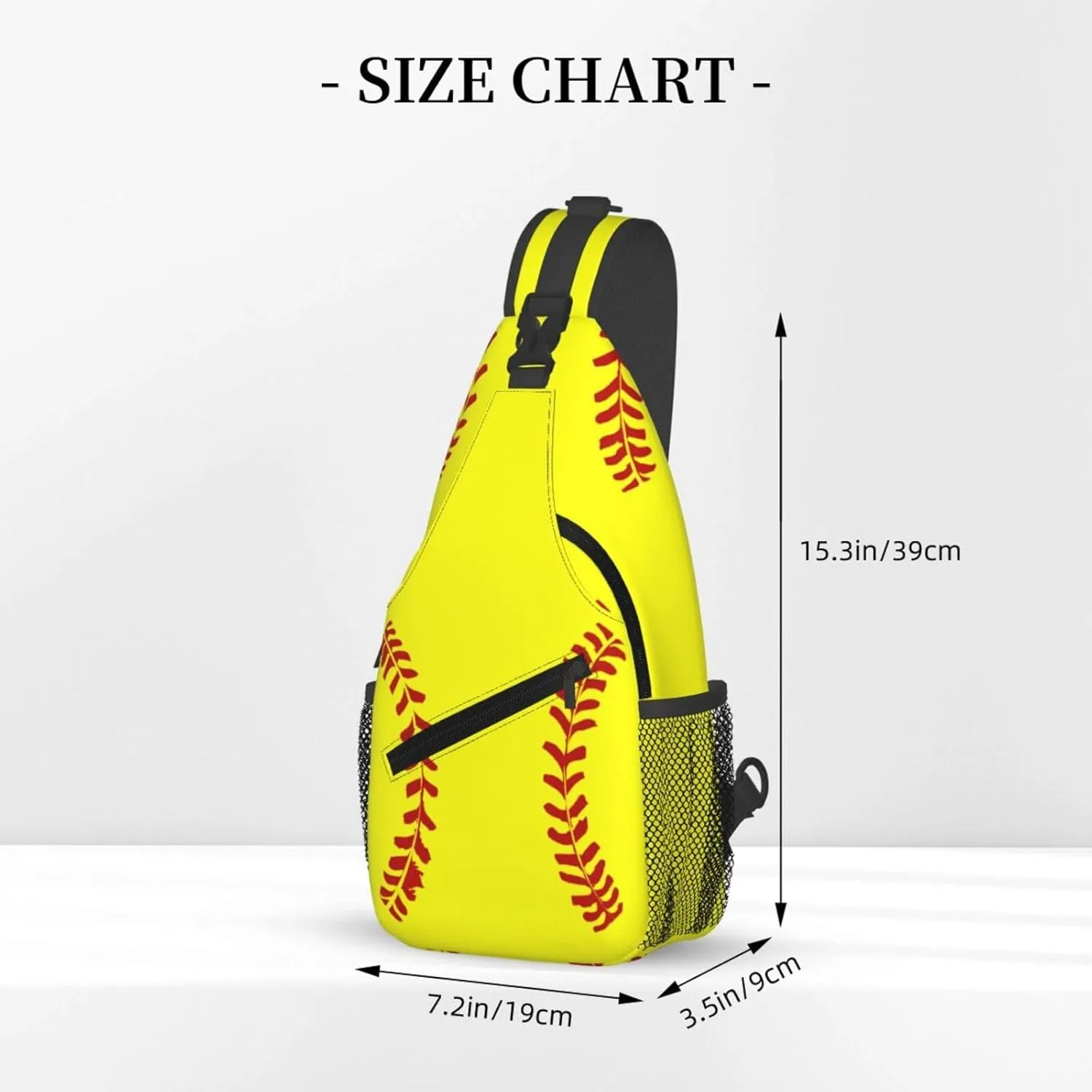 Softball Sling Backpack Crossbody Shoulder Bag Chest Purse for Men Women A