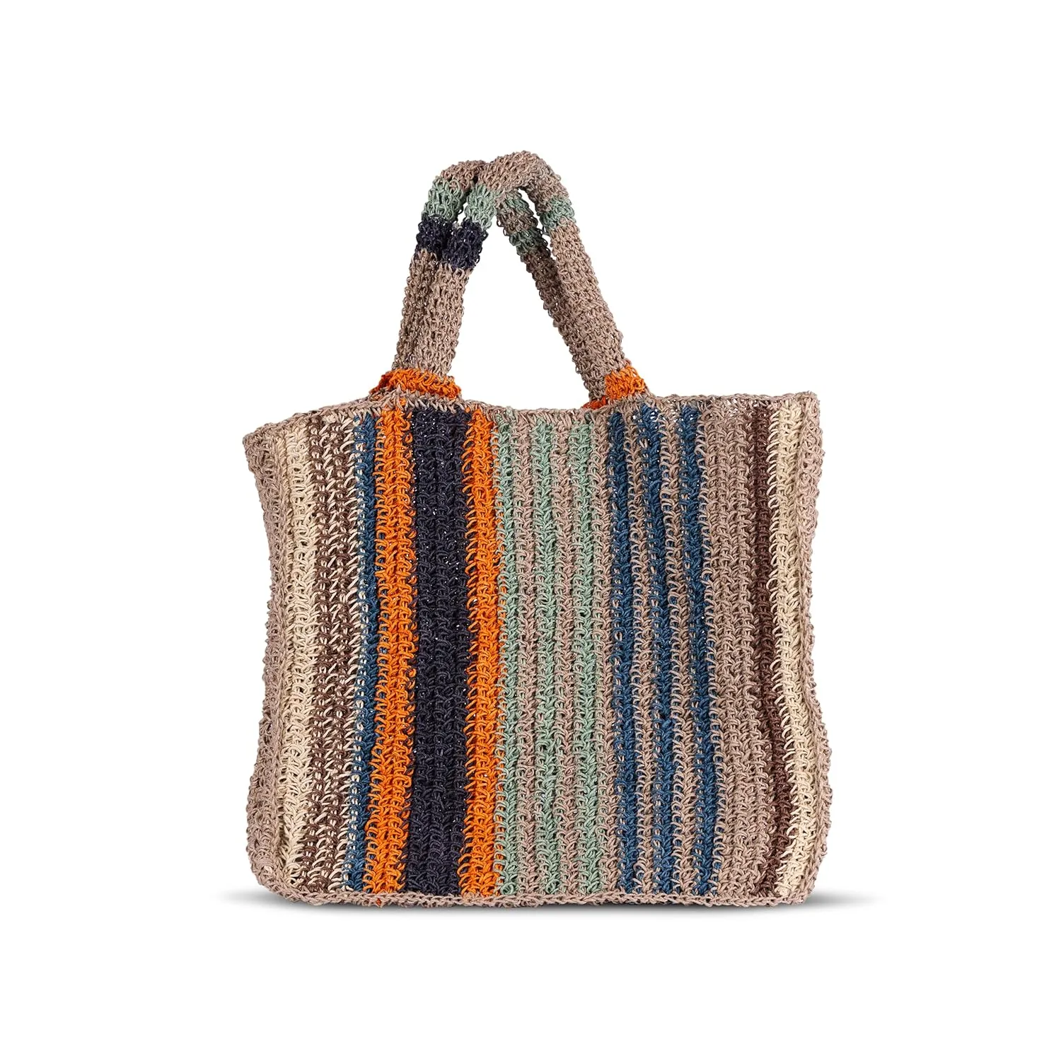 Solana Woven Macrame Jute Tote – Handmade Eco-Friendly Shoulder Bag – Sustainable Market, Beach or Travel Bag – Fair Trade Artisan Bag from India