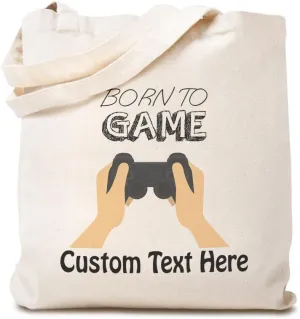 Speedy Pros Canvas Tote Bag for Women Born to Fame Sport Hobbies Video Games Beach Bags for Women
