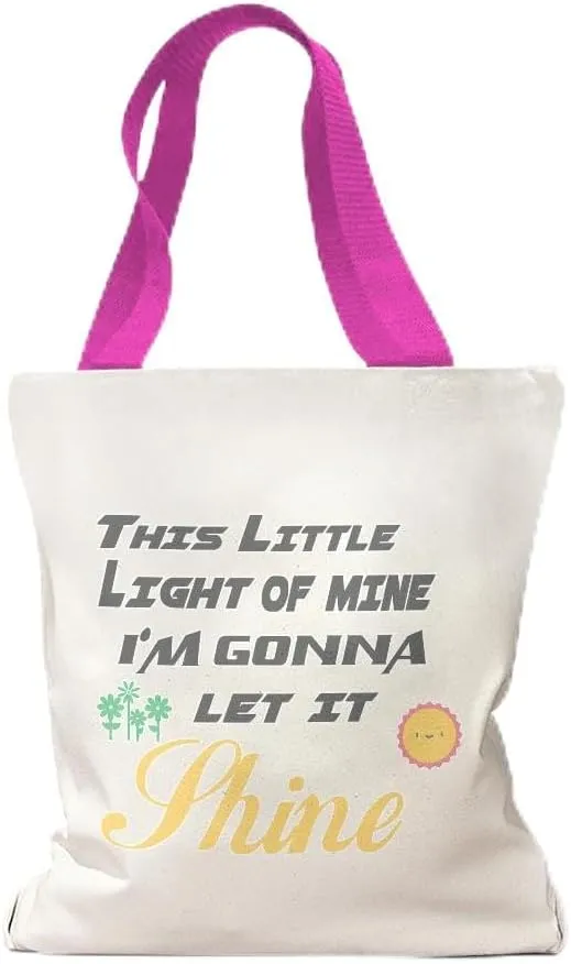 Speedy Pros Canvas Tote Bag for Women This Little Light of Mine I'M Gonna Let It Shine Inspiration