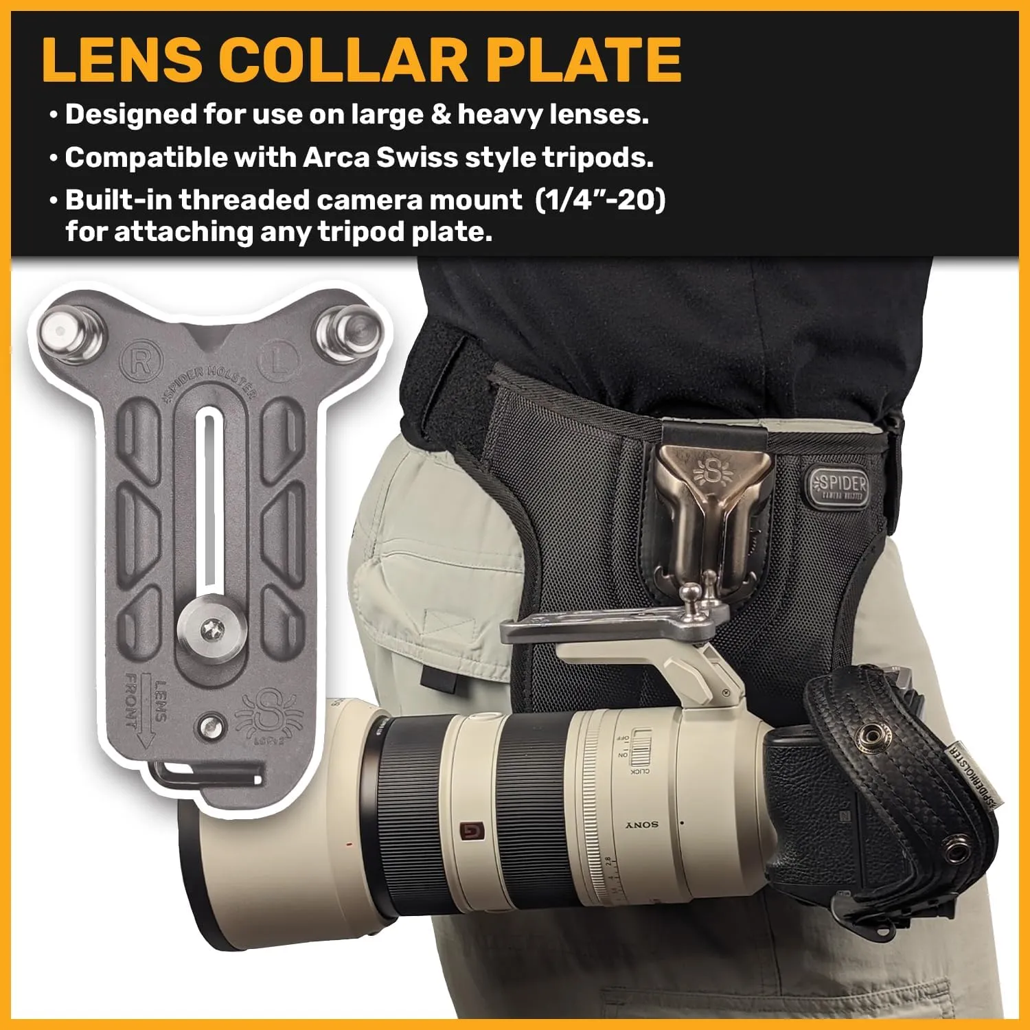Spider Holster – SpiderPro Mirrorless Dual Camera System v2 for Carrying Two Professional Cameras and Heavy Gear Featuring Belt with Built-in Self-Locking Camera Holsters for Quick-Draw Camera Access