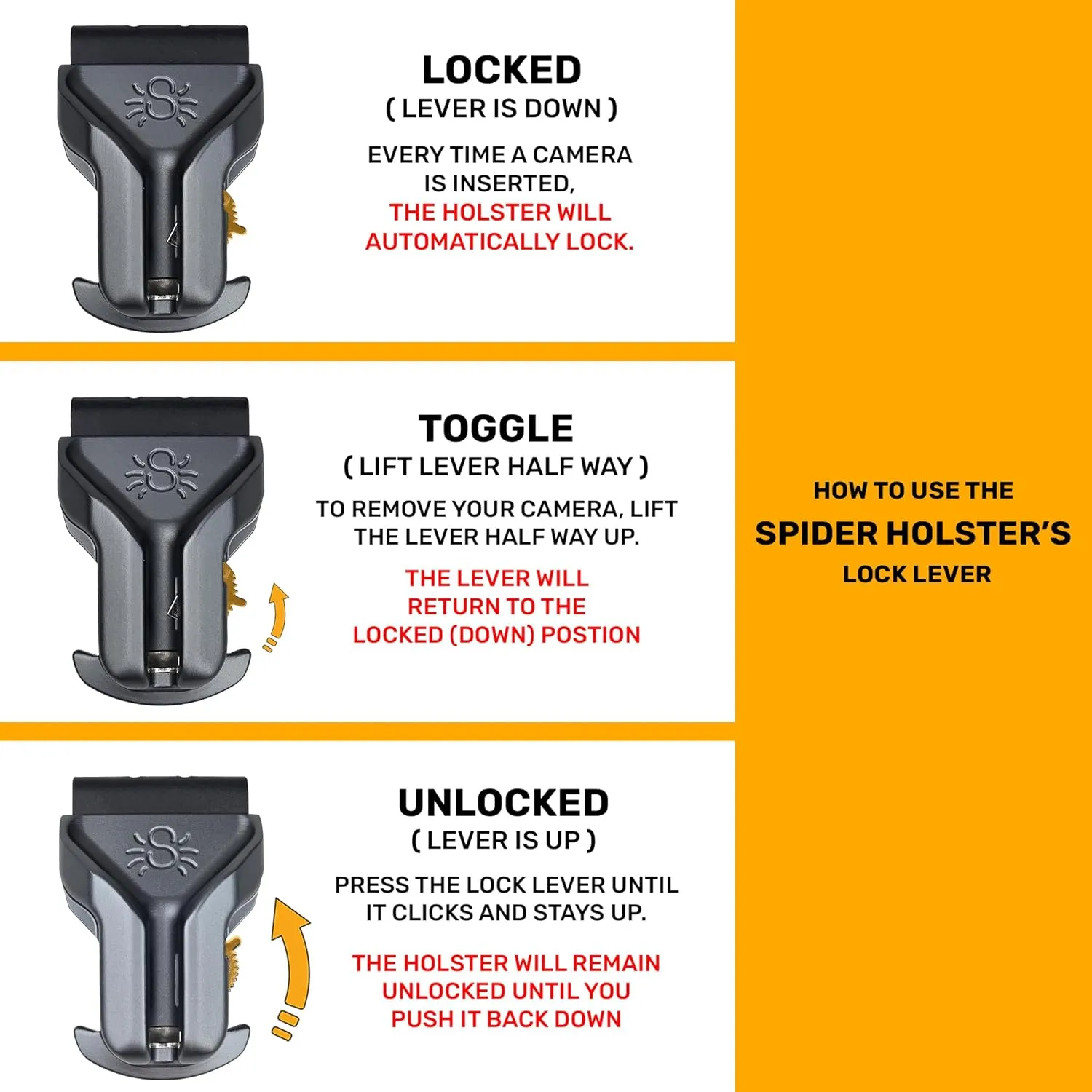 Spider Holster – SpiderPro Mirrorless Dual Camera System v2 for Carrying Two Professional Cameras and Heavy Gear Featuring Belt with Built-in Self-Locking Camera Holsters for Quick-Draw Camera Access