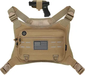 Sports Chest Pack for Men Front Chest Bag Fits Most Pistols Chest Pouch Harness for Running, Hiking, Workouts