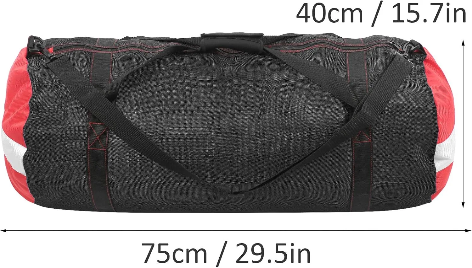 Sports Duffle Bag, Large Mesh Dive Beach Bags and Totes with Shoulder Strap for Scuba Diving and Snorkeling Gear & Equipment, Wet Swimming, Travel, and Gym Workout (Black)