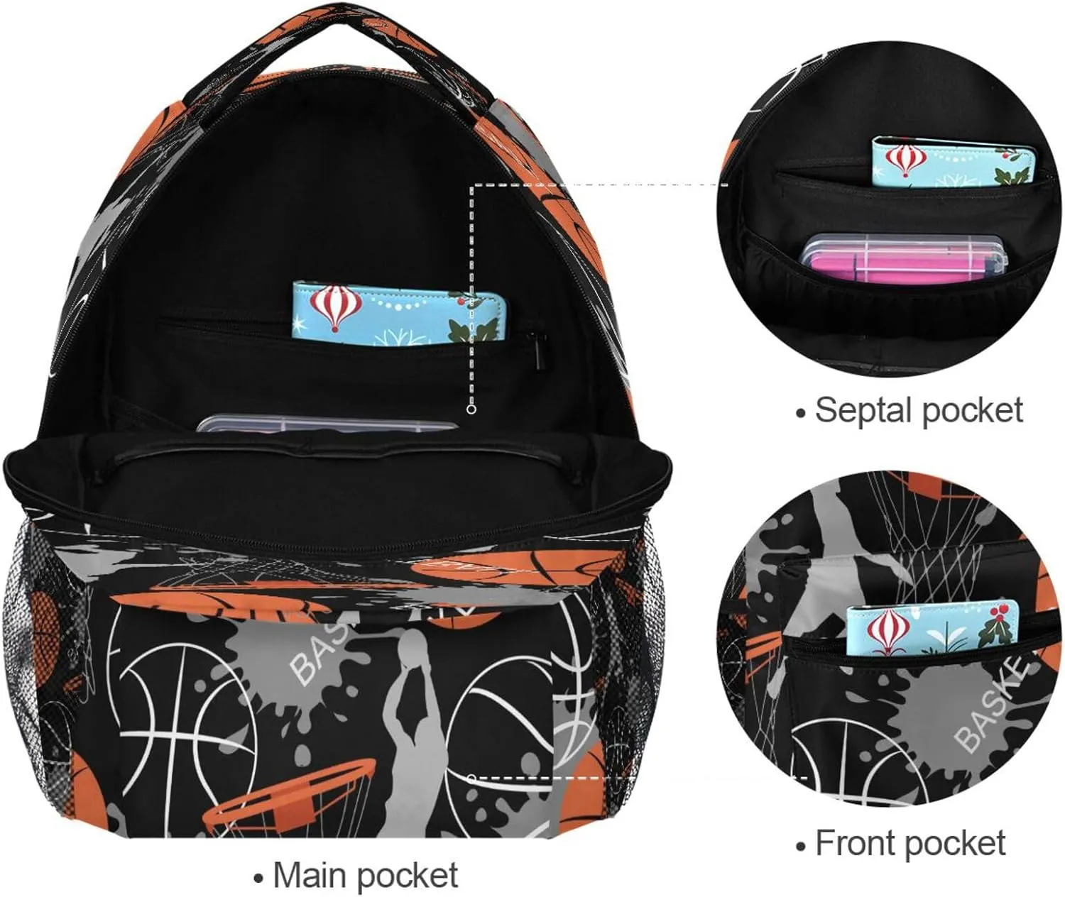 Sports Football Basketball Kids Backpack Boys Girls Bookbag Schoolbag Travel Laptop Daypack Preschool Kindergarten Elementary School Student Book Bag for Junior High Primary