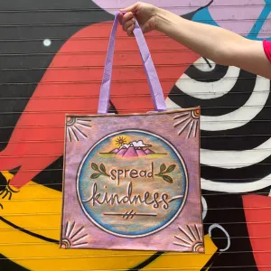 Spread Kindness Market Tote | Shopping Grocery Bag | 15.50" x 15.25" x 6"