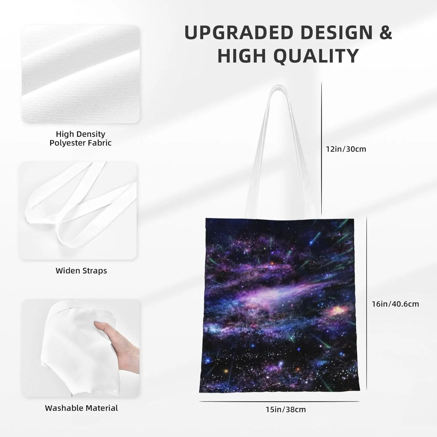 Starry Sky Wallpaper Tote Bag Reusable Shoulder Tote Bag For Women Lady Vacation, Shopping, Work
