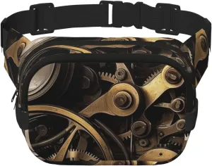 Steam Machinery Fanny Pack Adjustable Crossbody Bag Large Waist Bag Travel Belt Bag Unisex Bum Bag