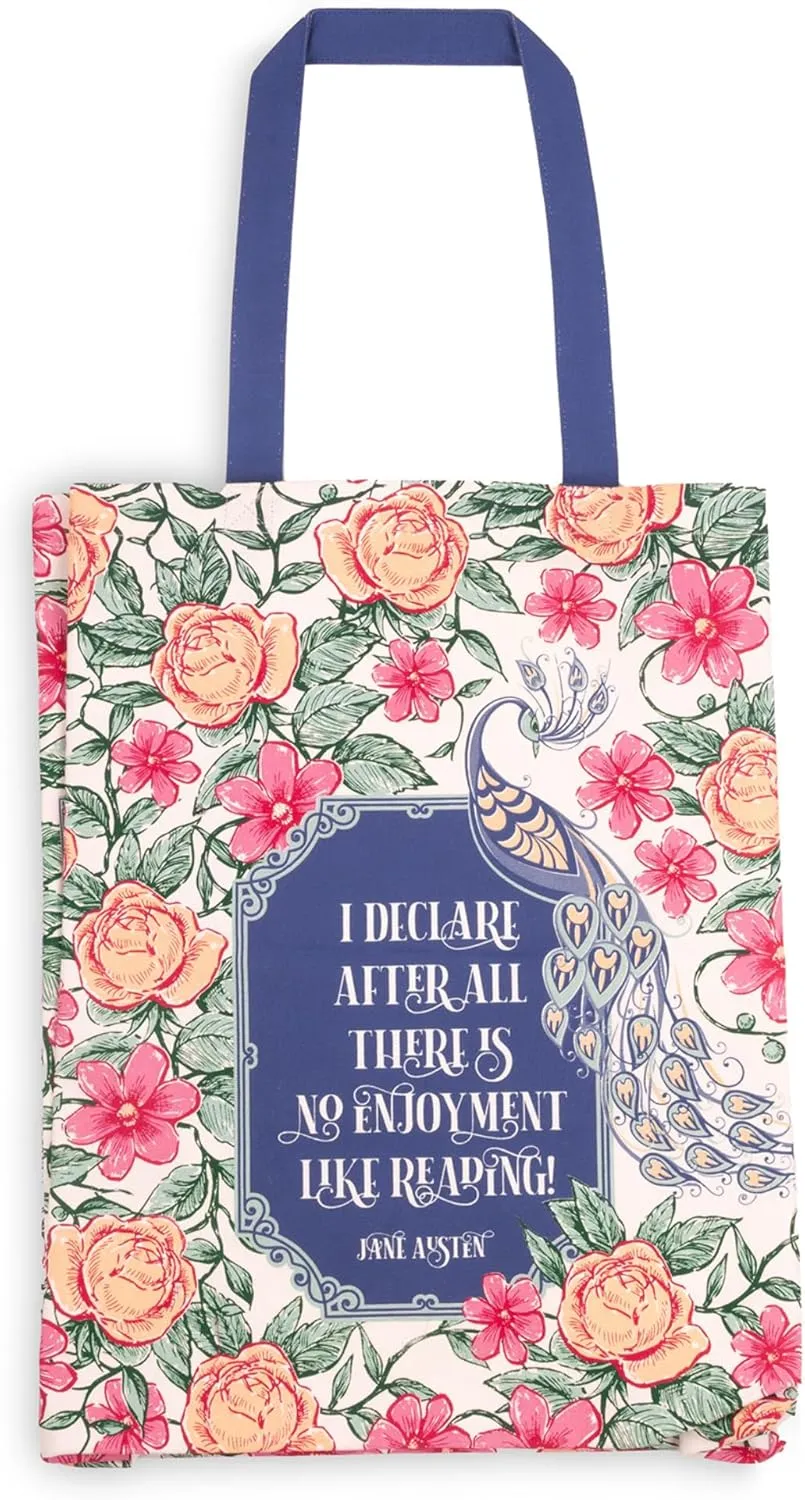 Steel Mill & Co Cute Canvas Tote Bag for Book Lovers, Bookish Reusable/Foldable Bag for Work/Groceries