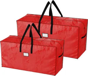 Storage Bags - Set of Two 52in and 48in Moving Bags with Durable Handles for Outdoor Cushion Storage, Clothes Storage, or Moving by Pure Garden (Red)