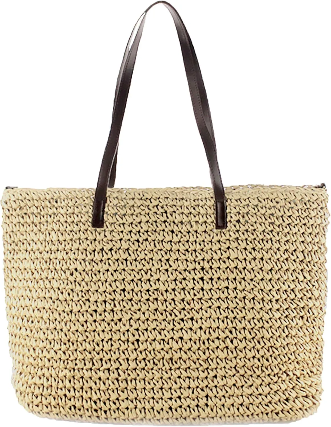 Straw Bag Women Straw Woven Tote Large Beach Handmade Weaving Shoulder Bag Handbag