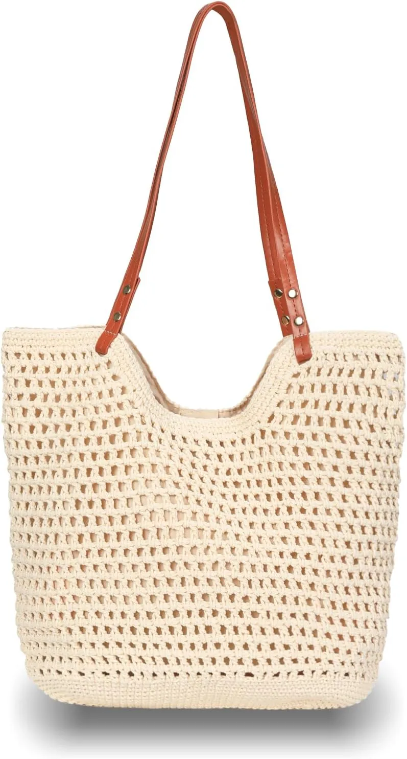 Straw Bags For Women | Travel Straw Handbag Totes Bag | Fashion Woven Summer Handmade Shoulder Bag