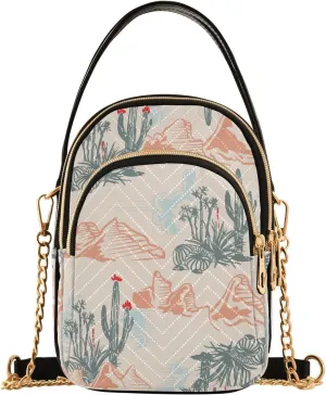 Summer Tropical Pattern Cactuses Design Crossbody Bags Shoulder Bag for Women Stylish Ladies Messenger Bags Cell Phone Purse and Handbags Wallet